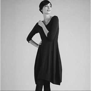 Eileen Fisher Dress Black Jersey Knee Length NEW